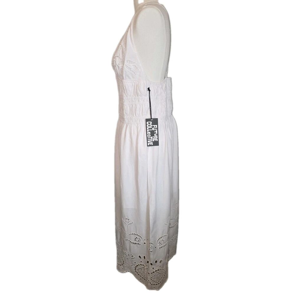 NWT XL White Eyelet Cutout Dress w/Adjustable Spaghetti Straps MSRP $48 - Picture 8 of 12